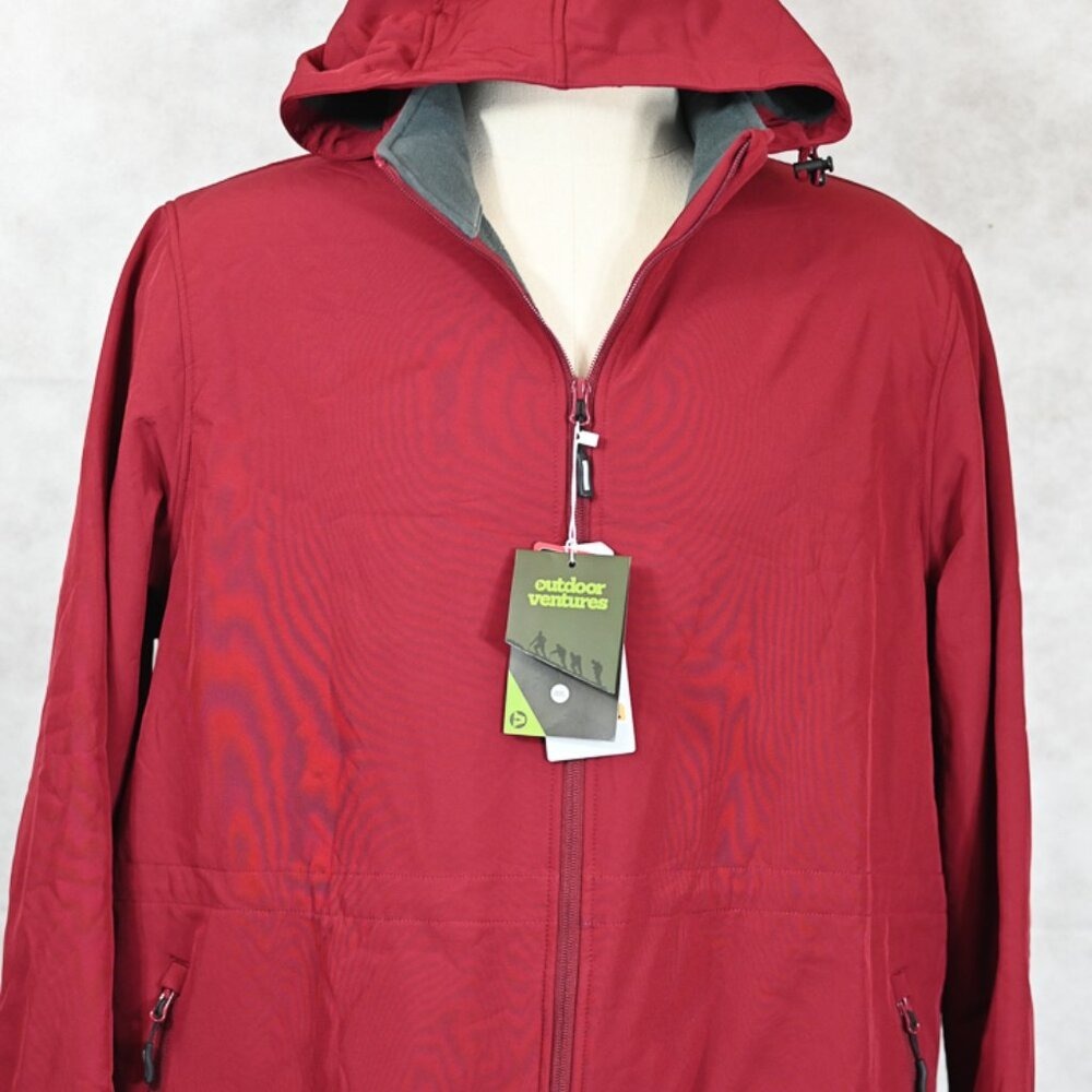 Outdoor Ventures Womens Red Fleece Lined Parka Detachable Hood Coat 4XL XXXXL
